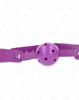KINK - PALLA TRASPIRANTE VIOLA 4.5 CMGAG 65 x 2.5 CM - KINK COLLAR & GAG - Intimo per le occasioni speciali | The Game Lingerie