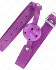 KINK - PALLA TRASPIRANTE VIOLA 4.5 CMGAG 65 x 2.5 CM - KINK COLLAR & GAG - Intimo per le occasioni speciali | The Game Lingerie