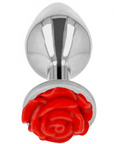 KINK - PLUG ANALE ACCIAIO E ROSA ROSSA TAGLIA L - KINK PLEASURE PLUGS - Intimo per le occasioni speciali | The Game Lingerie