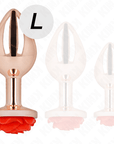 KINK - PLUG ANALE IN ORO ROSA CON ROSA ROSSA L - KINK PLEASURE PLUGS - Intimo per le occasioni speciali | The Game Lingerie