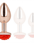 KINK - PLUG ANALE IN ORO ROSA CON ROSA ROSSA L - KINK PLEASURE PLUGS - Intimo per le occasioni speciali | The Game Lingerie