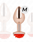 KINK - PLUG ANALE IN ORO ROSA CON ROSA ROSSA M - KINK PLEASURE PLUGS - Intimo per le occasioni speciali | The Game Lingerie