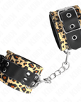 KINK - POGGIAPOLSO IN VERA PELLE LEOPARDATA REGOLABILE 18 - 29 CM X 5,5 CM - KINK WRIST RESTRAINT - Intimo per le occasioni speciali | The Game Lingerie