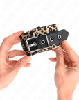 KINK - POGGIAPOLSO IN VERA PELLE LEOPARDATA REGOLABILE 18 - 29 CM X 5,5 CM - KINK WRIST RESTRAINT - Intimo per le occasioni speciali | The Game Lingerie