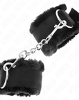 KINK - POGGIPOLSI FODERATI IN PELLICCIA NERI REGOLABILI 17 - 31 CM X 7 CM - KINK WRIST RESTRAINT - Intimo per le occasioni speciali | The Game Lingerie