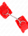 KINK - POGGIPOLSO FODERATO IN PELLICCIA ROSSO REGOLABILE 17 - 31 CM X 7 CM - KINK WRIST RESTRAINT - Intimo per le occasioni speciali | The Game Lingerie