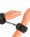KINK - POLSI RICOPERTI DI PIZZO SCURO REGOLABILI NERO 19 - 26 CM - KINK WRIST RESTRAINT - Intimo per le occasioni speciali | The Game Lingerie