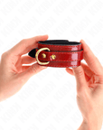 KINK - POLSINI JOANNA ANGEL ROSSO REGOLABILE CON CATENA ORO 16.5 - 26 CM X 4 CM - KINK WRIST RESTRAINT - Intimo per le occasioni speciali | The Game Lingerie