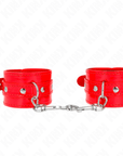 KINK - POLSINI LUCIDI ROSSI REGOLABILI 23 - 33 CM - KINK WRIST RESTRAINT - Intimo per le occasioni speciali | The Game Lingerie