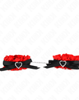 KINK - POLSO ELASTICO IN PIZZO DETTAGLI CUORE ROSSO REGOLABILE 22 - 35 CM - KINK WRIST RESTRAINT - Intimo per le occasioni speciali | The Game Lingerie