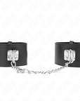 KINK - POLSO FISSO CON CATENA 30 CM E CHIUSURA LUCCHETTO NERO REGOLABILE 16 - 23 CM X 5,5 CM - KINK WRIST RESTRAINT - Intimo per le occasioni speciali | The Game Lingerie