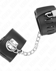 KINK - POLSO FISSO CON CATENA 30 CM E CHIUSURA LUCCHETTO NERO REGOLABILE 16 - 23 CM X 5,5 CM - KINK WRIST RESTRAINT - Intimo per le occasioni speciali | The Game Lingerie