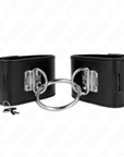 KINK - POLSO FISSO CON CHIUSURA AD ANELLO E LUCCHETTO NERO REGOLABILE 16 - 23 CM X 5,5 CM - KINK WRIST RESTRAINT - Intimo per le occasioni speciali | The Game Lingerie