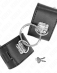 KINK - POLSO FISSO CON CHIUSURA AD ANELLO E LUCCHETTO NERO REGOLABILE 16 - 23 CM X 5,5 CM - KINK WRIST RESTRAINT - Intimo per le occasioni speciali | The Game Lingerie