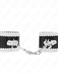 KINK - POLSO NERO CON PIZZO DECORATO BIANCO REGOLABILE 20 - 23 CM X 5,5 CM - KINK WRIST RESTRAINT - Intimo per le occasioni speciali | The Game Lingerie