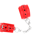 KINK - POLSO ROSSO CON INTARSIO A CUORE NERO REGOLABILE 21 - 28 CM X 5,5 CM - KINK WRIST RESTRAINT - Intimo per le occasioni speciali | The Game Lingerie