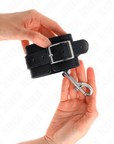 KINK - POTENZIALE DA POLSO FILA DI RIVETTI SINGOLA NERA REGOLABILE 17 - 28 CM X 5 CM - KINK WRIST RESTRAINT - Intimo per le occasioni speciali | The Game Lingerie