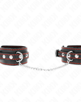 KINK - POTENZIALE DA POLSO PICCOLA NERA CON FODERA ROSSA REGOLABILE 14 - 24 CM X 3,5 CM - KINK WRIST RESTRAINT - Intimo per le occasioni speciali | The Game Lingerie