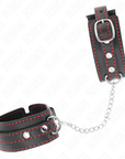 KINK - POTENZIALE DA POLSO PICCOLA NERA CON FODERA ROSSA REGOLABILE 14 - 24 CM X 3,5 CM - KINK WRIST RESTRAINT - Intimo per le occasioni speciali | The Game Lingerie