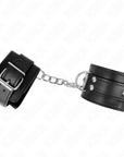 KINK - RESISTENZA DA POLSO CON 3 ANELLI A D REGOLABILE NERO 17,5 - 25 CM X 6 CM - KINK WRIST RESTRAINT - Intimo per le occasioni speciali | The Game Lingerie