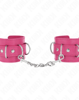 KINK - RESISTENZA DA POLSO CON 3 ANELLI A D REGOLABILE ROSA 17.5 - 25 CM X 6 CM - KINK WRIST RESTRAINT - Intimo per le occasioni speciali | The Game Lingerie
