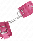 KINK - RESISTENZA DA POLSO CON 3 ANELLI A D REGOLABILE ROSA 17.5 - 25 CM X 6 CM - KINK WRIST RESTRAINT - Intimo per le occasioni speciali | The Game Lingerie