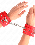 KINK - RESISTENZA DA POLSO CON 3 ANELLI A D REGOLABILE ROSSO 17,5 - 25 CM X 6 CM - KINK WRIST RESTRAINT - Intimo per le occasioni speciali | The Game Lingerie