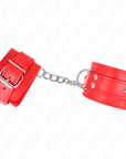 KINK - RESISTENZA DA POLSO CON 3 ANELLI A D REGOLABILE ROSSO 17,5 - 25 CM X 6 CM - KINK WRIST RESTRAINT - Intimo per le occasioni speciali | The Game Lingerie