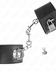KINK - RESISTENZA DA POLSO CON CHIUSURA A LUCCHETTO NERO REGOLABILE 16 - 23 CM X 5,5 CM - KINK WRIST RESTRAINT - Intimo per le occasioni speciali | The Game Lingerie