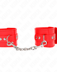 KINK - RESISTENZA DA POLSO CON CHIUSURA A LUCCHETTO ROSSO REGOLABILE 16 - 23 CM X 5,5 CM - KINK WRIST RESTRAINT - Intimo per le occasioni speciali | The Game Lingerie