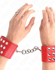 KINK - RESISTENZA DA POLSO CON CHIUSURA A SCATTO ROSSO REGOLABILE 19 - 24 CM X 5,5 CM - KINK WRIST RESTRAINT - Intimo per le occasioni speciali | The Game Lingerie