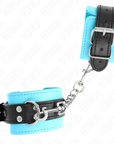 KINK - RESISTENZA DA POLSO CON GANCIO BLU IMBOTTITO IN PELLICCIA REGOLABILE 20 - 28 CM X 5,5 CM - KINK WRIST RESTRAINT - Intimo per le occasioni speciali | The Game Lingerie