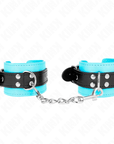 KINK - RESISTENZA DA POLSO CON GANCIO BLU IMBOTTITO IN PELLICCIA REGOLABILE 20 - 28 CM X 5,5 CM - KINK WRIST RESTRAINT - Intimo per le occasioni speciali | The Game Lingerie