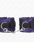 KINK - RESISTENZA DA POLSO CORTA IN PIZZO DI VELLUTO E FASCIA IN NYLON VIOLA/NERO 23 X 6,5 CM - KINK WRIST RESTRAINT - Intimo per le occasioni speciali | The Game Lingerie