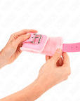 KINK - RESISTENZA DA POLSO IMBOTTITA IN PELLICCIA ROSA CON CINTURA ROSA REGOLABILE 17 - 29 CM X 6 CM - KINK WRIST RESTRAINT - Intimo per le occasioni speciali | The Game Lingerie