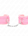 KINK - RESISTENZA DA POLSO IMBOTTITA IN PELLICCIA ROSA CON CINTURA ROSA REGOLABILE 17 - 29 CM X 6 CM - KINK WRIST RESTRAINT - Intimo per le occasioni speciali | The Game Lingerie