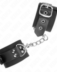 KINK - RESISTENZA DA POLSO IN NYLON NERO CON CINTURA IN PELLE NERA REGOLABILE 19 - 29 CM X 5,1 CM - KINK WRIST RESTRAINT - Intimo per le occasioni speciali | The Game Lingerie