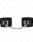 KINK - RESISTENZA DA POLSO IN NYLON NERO CON CINTURA IN PELLE NERA REGOLABILE 19 - 29 CM X 5,1 CM - KINK WRIST RESTRAINT - Intimo per le occasioni speciali | The Game Lingerie
