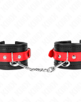 KINK - RESISTENZA DA POLSO NERA CON CINTURA ROSSA REGOLABILE 17 - 28 CM X 6 CM - KINK WRIST RESTRAINT - Intimo per le occasioni speciali | The Game Lingerie