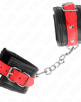 KINK - RESISTENZA DA POLSO NERA CON CINTURA ROSSA REGOLABILE 17 - 28 CM X 6 CM - KINK WRIST RESTRAINT - Intimo per le occasioni speciali | The Game Lingerie