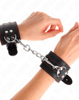 KINK - RESISTENZA DA POLSO NERA CON FODERA ROSSA REGOLABILE 20 - 28 CM X 5,5 CM - KINK WRIST RESTRAINT - Intimo per le occasioni speciali | The Game Lingerie