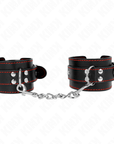 KINK - RESISTENZA DA POLSO NERA CON FODERA ROSSA REGOLABILE 20 - 28 CM X 5,5 CM - KINK WRIST RESTRAINT - Intimo per le occasioni speciali | The Game Lingerie