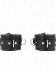 KINK - RESISTENZA DA POLSO PESANTE CON FODERA IN PELLICCIA NERA REGOLABILE 20 - 30 CM X 6 CM - KINK WRIST RESTRAINT - Intimo per le occasioni speciali | The Game Lingerie