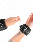 KINK - RESISTENZA DA POLSO PESANTE CON FODERA IN PELLICCIA NERA REGOLABILE 20 - 30 CM X 6 CM - KINK WRIST RESTRAINT - Intimo per le occasioni speciali | The Game Lingerie