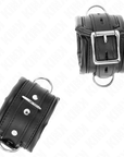 KINK - RESISTENZA DA POLSO PESANTE CON FODERA IN PELLICCIA NERA REGOLABILE 20 - 30 CM X 6 CM - KINK WRIST RESTRAINT - Intimo per le occasioni speciali | The Game Lingerie