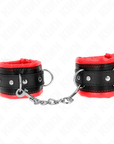 KINK - RESISTENZA DA POLSO PESANTE CON FODERA IN PELLICCIA ROSSA REGOLABILE 20 - 30 CM X 6 CM - KINK WRIST RESTRAINT - Intimo per le occasioni speciali | The Game Lingerie