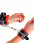 KINK - RESISTENZA DA POLSO PESANTE CON FODERA IN PELLICCIA ROSSA REGOLABILE 20 - 30 CM X 6 CM - KINK WRIST RESTRAINT - Intimo per le occasioni speciali | The Game Lingerie