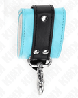 KINK - RESISTENZA DA POLSO PREMIUM CON SERRATURA NERO / BLU REGOLABILE 21 - 28 CM X 5,5 CM - KINK WRIST RESTRAINT - Intimo per le occasioni speciali | The Game Lingerie