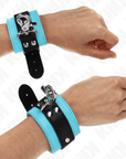 KINK - RESISTENZA DA POLSO PREMIUM CON SERRATURA NERO / BLU REGOLABILE 21 - 28 CM X 5,5 CM - KINK WRIST RESTRAINT - Intimo per le occasioni speciali | The Game Lingerie