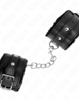 KINK - RESISTENZA DA POLSO PREMIUM FODERATA IN PELLICCIA NERA CON CINTURA NERA REGOLABILE 17 - 29 CM X 6 CM - KINK WRIST RESTRAINT - Intimo per le occasioni speciali | The Game Lingerie